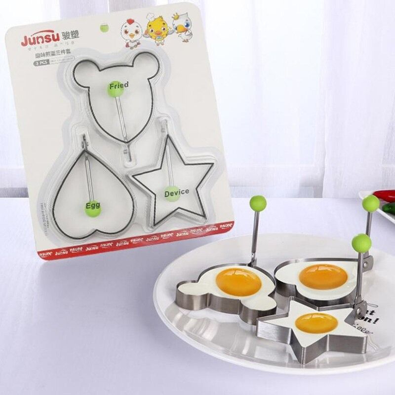 Stainless steel fried egg mold  Stainless Steel Set, Pancake Pan, Rings, Kitchen Tool 3pcs / set