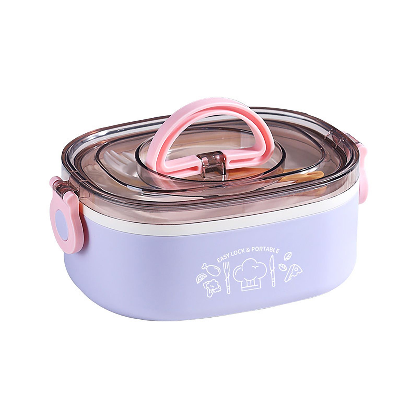 Lunch Box with Handle Compartment Classified Lunch Container