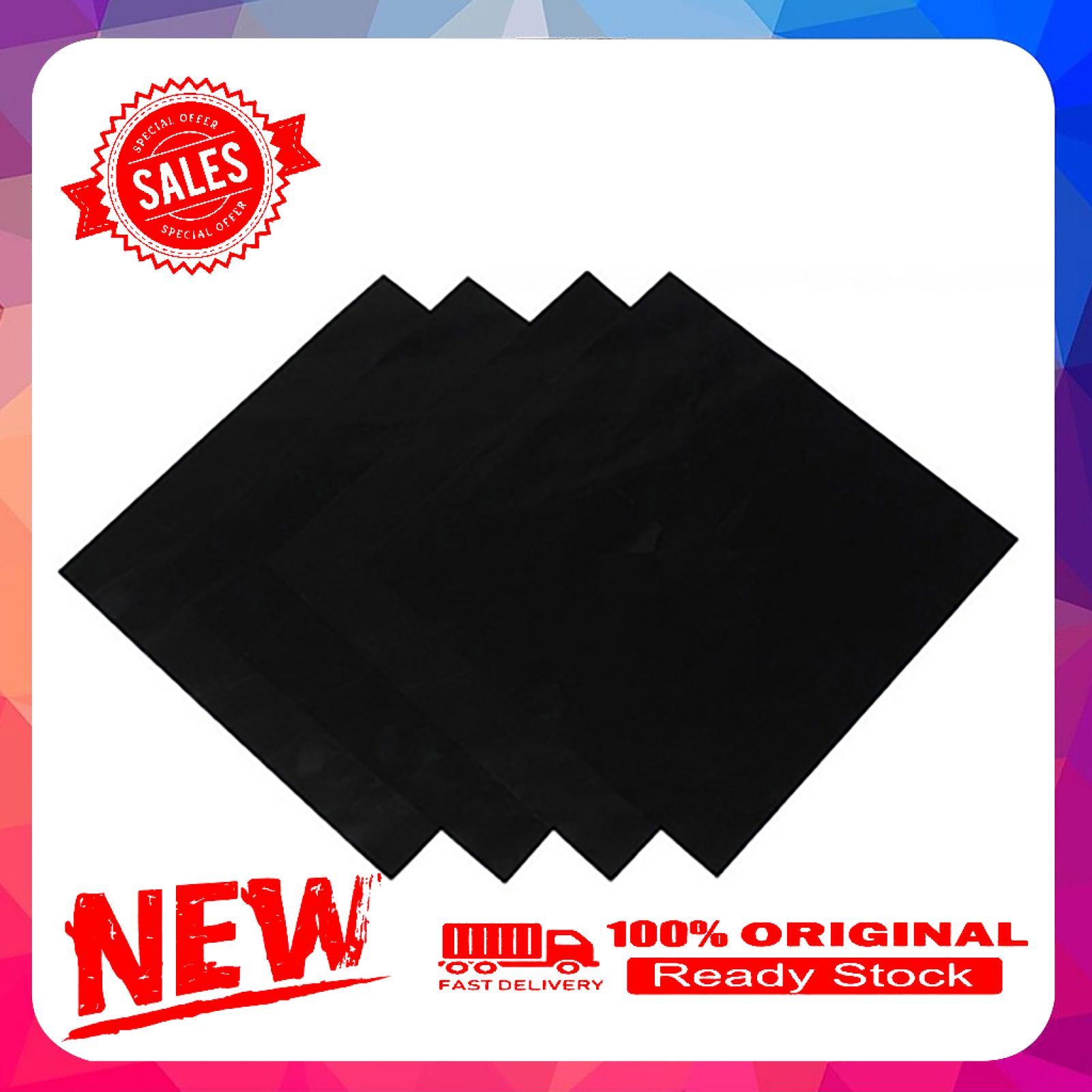 4 Pcs Square Foil Gas Hob Protector Liner Reusable Easy Clean Protection Pad