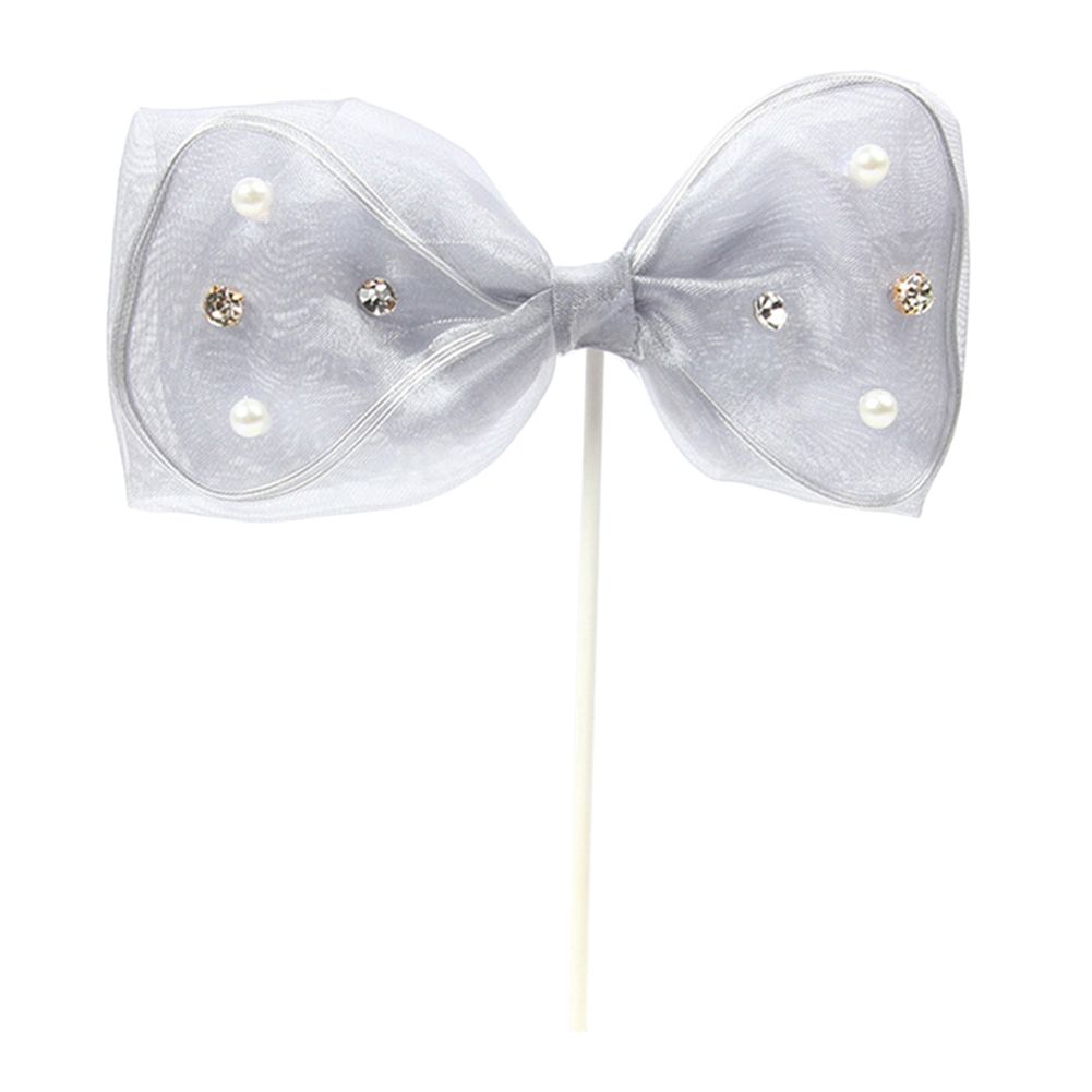 Artificial Pearl Bowknot Cupcake Topper Birthday Wedding Party Baby Shower Decor