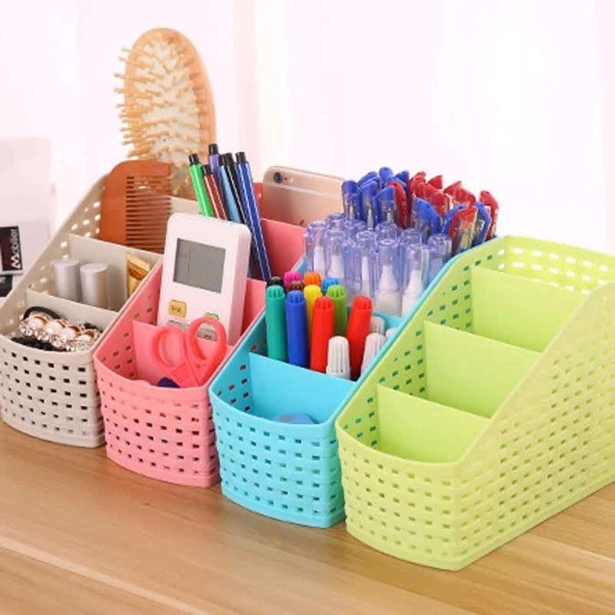 4 grids  desktop Storage Box Case Multicolor- 1 pcs