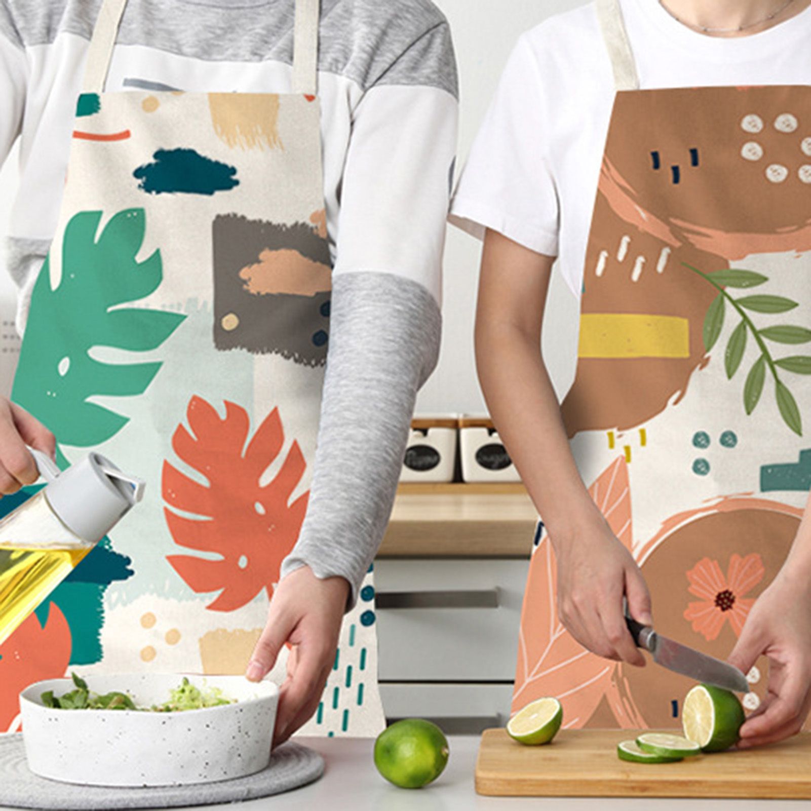 Cooking Apron Adjusle Uni Printing Bib Apron