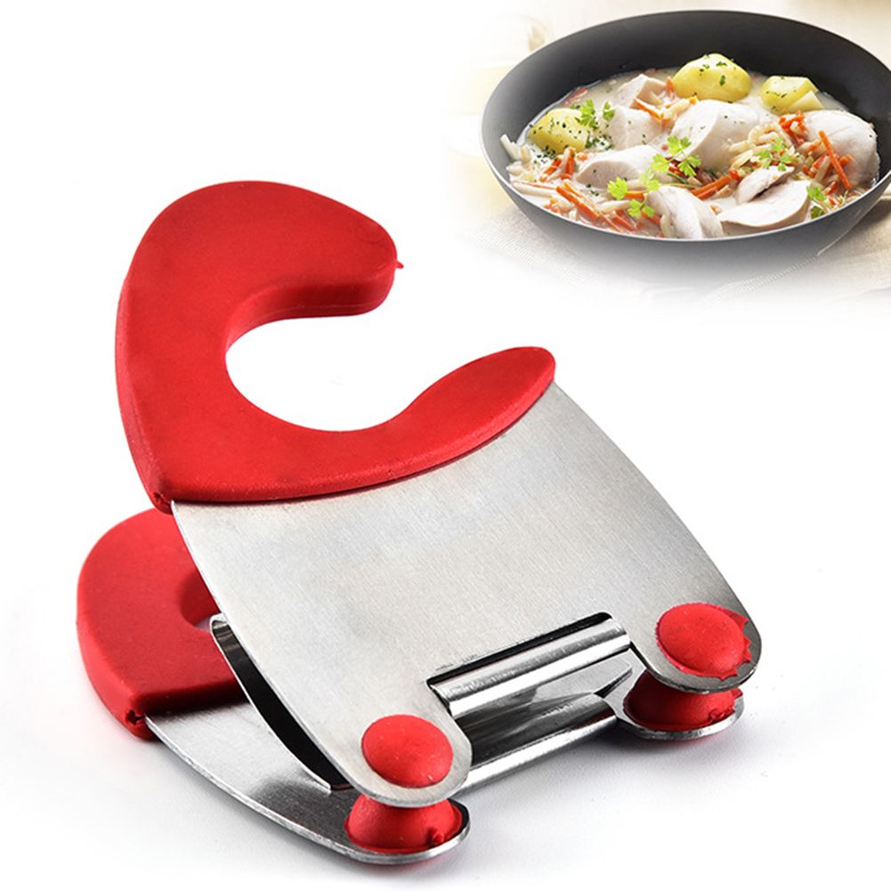 Kitchen Stainless Steel Pan Pot Bowl Edge Heat Insulated Clip Gripper Clamp Tool