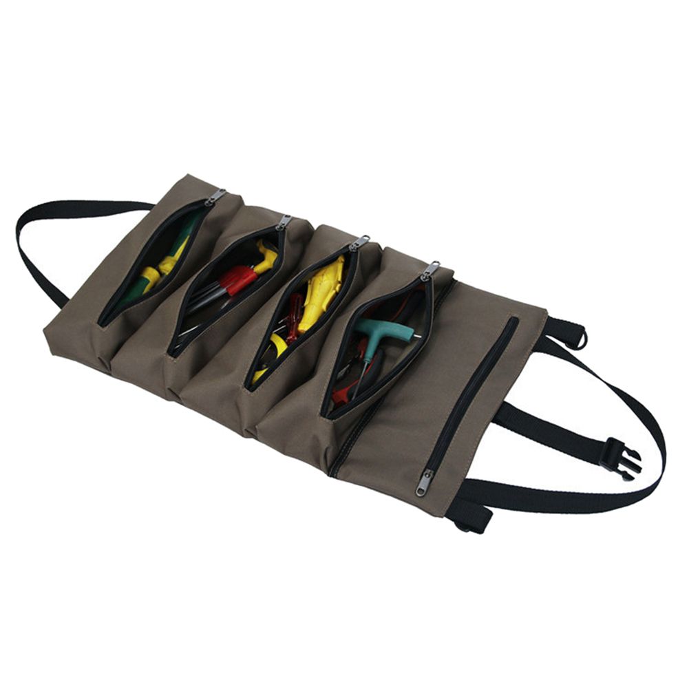 Portable Car Seat Back Repair Tools Wrench Electrician Storage Bag Roll Up Pouch