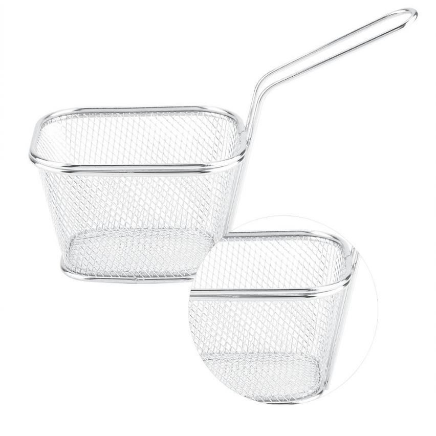 Mini Stainless Steel Chips Deep Fry Baskets Food Presen on Strainer Cooking Tool Kitc n Restaurant Supplies