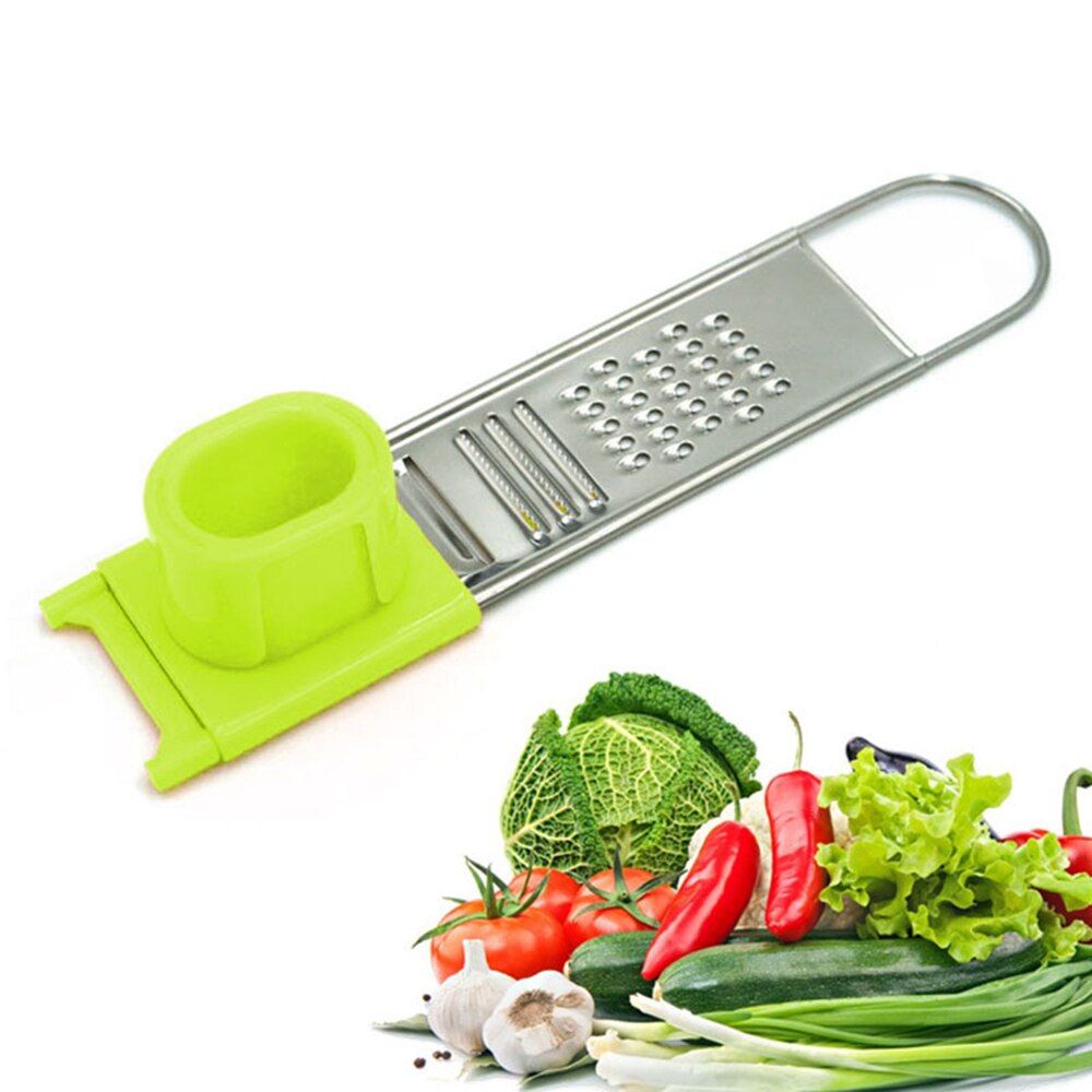 Stainless Steel Garlic Press Cutter Multi-functional Kitchen Gadgets