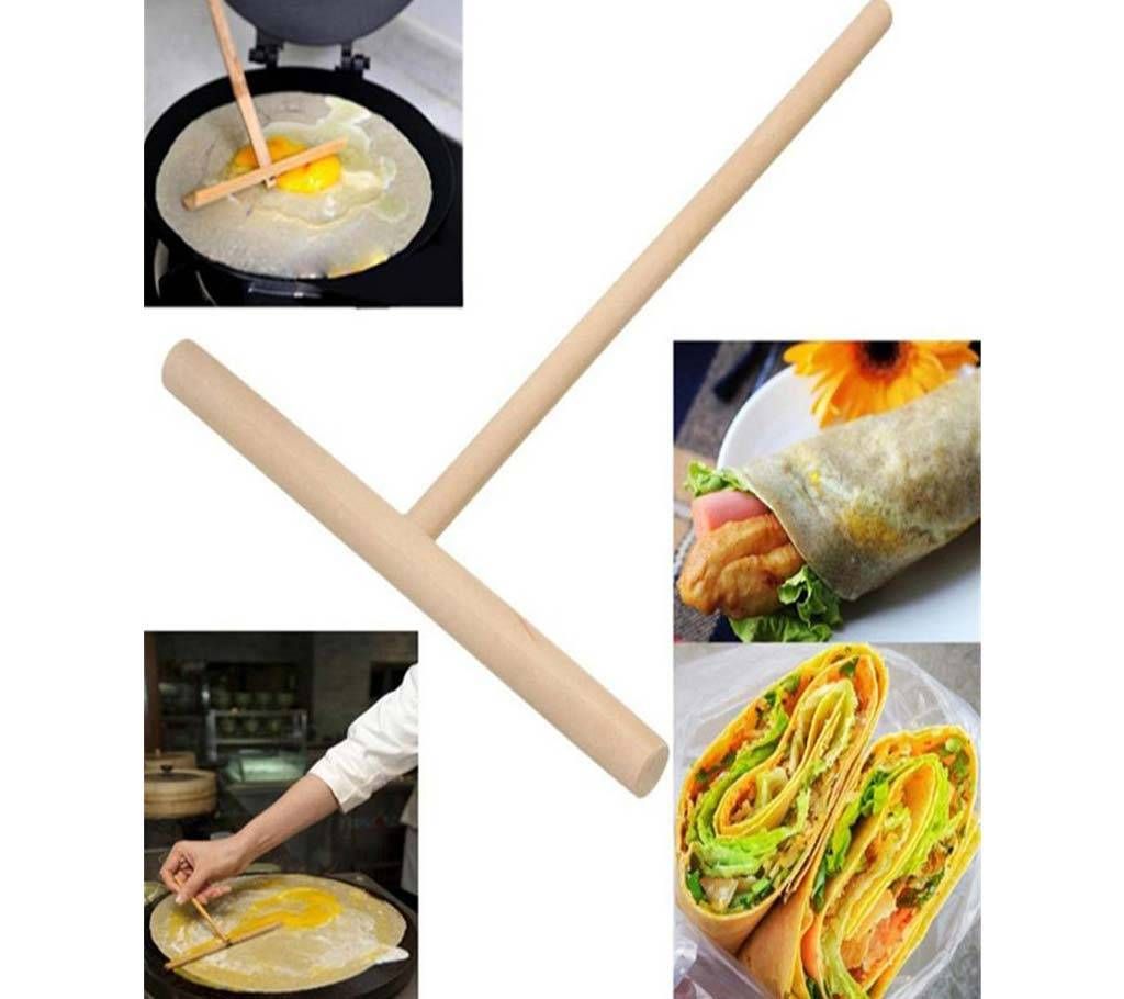 1Pcs Kitchen Gadgets Chinese Specialty Maker Pancake Batter Wooden Spreader Stick Kitchen Accessories Kitchen Tool DIY