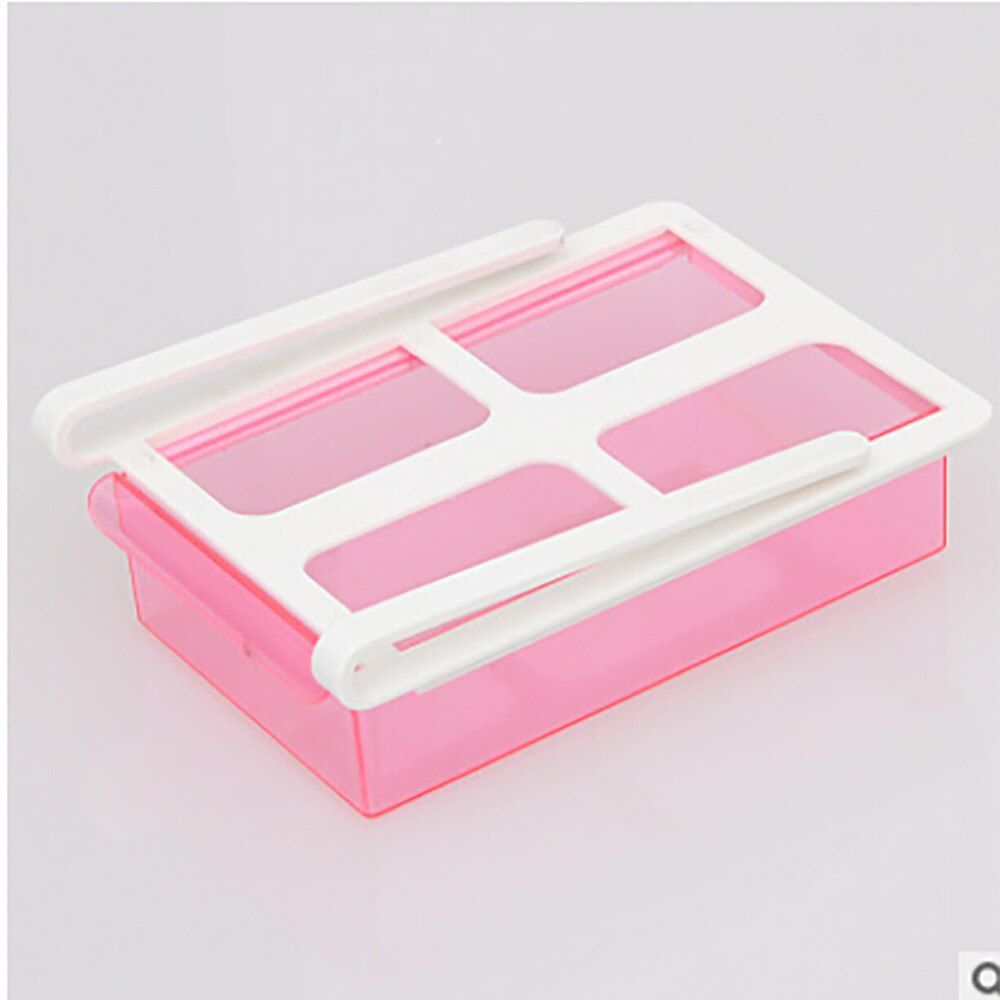 ES#Kitchen Organizer Adjustable Kitchen Refrigerator Storage Rack Fridge Freezer Shelf Holder Pull-out Drawer Organiser
