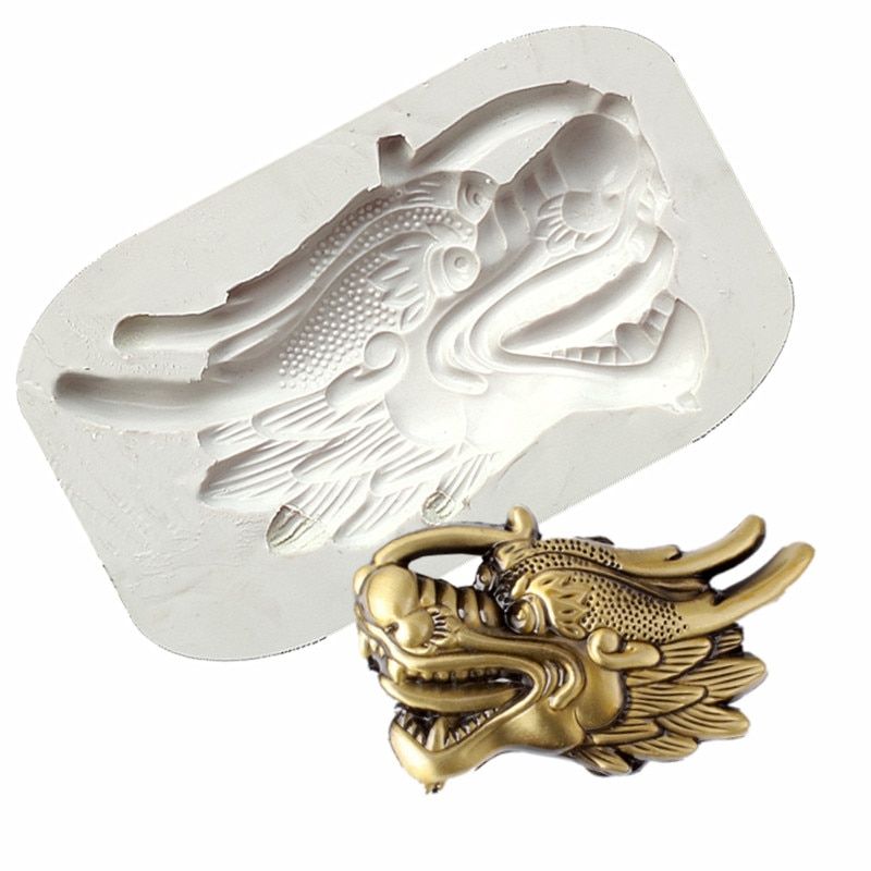 Chinese Dinosaur Dragon Pattern Silicone Fondant Cake Decorating Mold Children's Birthday Chocolate Paste Sugar Craft Mould15147