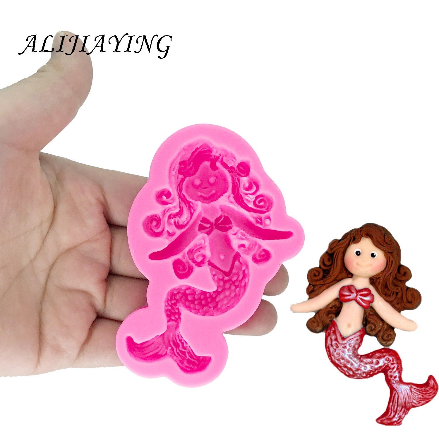 Mermaid Silicone Molds girl mold Gumpaste Fondant Cake Decorating Tools chocolate dessert decorators moulds D1363