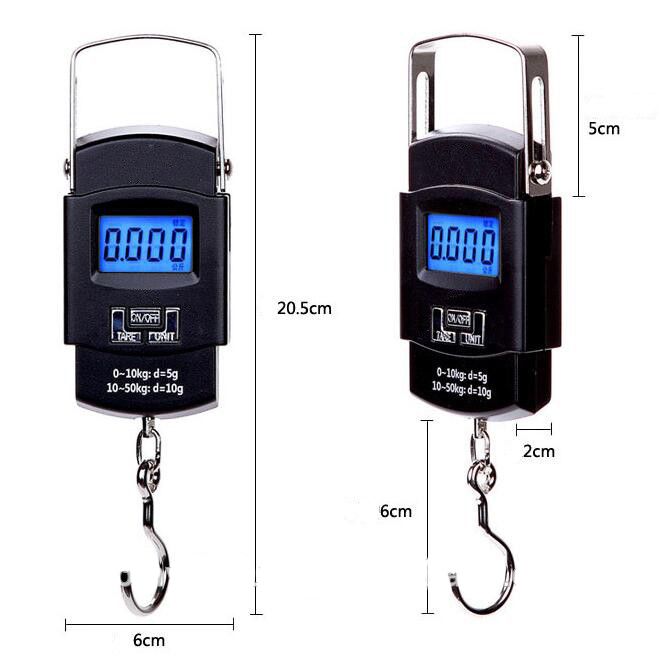 50Kg Portable Electronic Digital Weighing Hanging Scale for Travel Luggage.