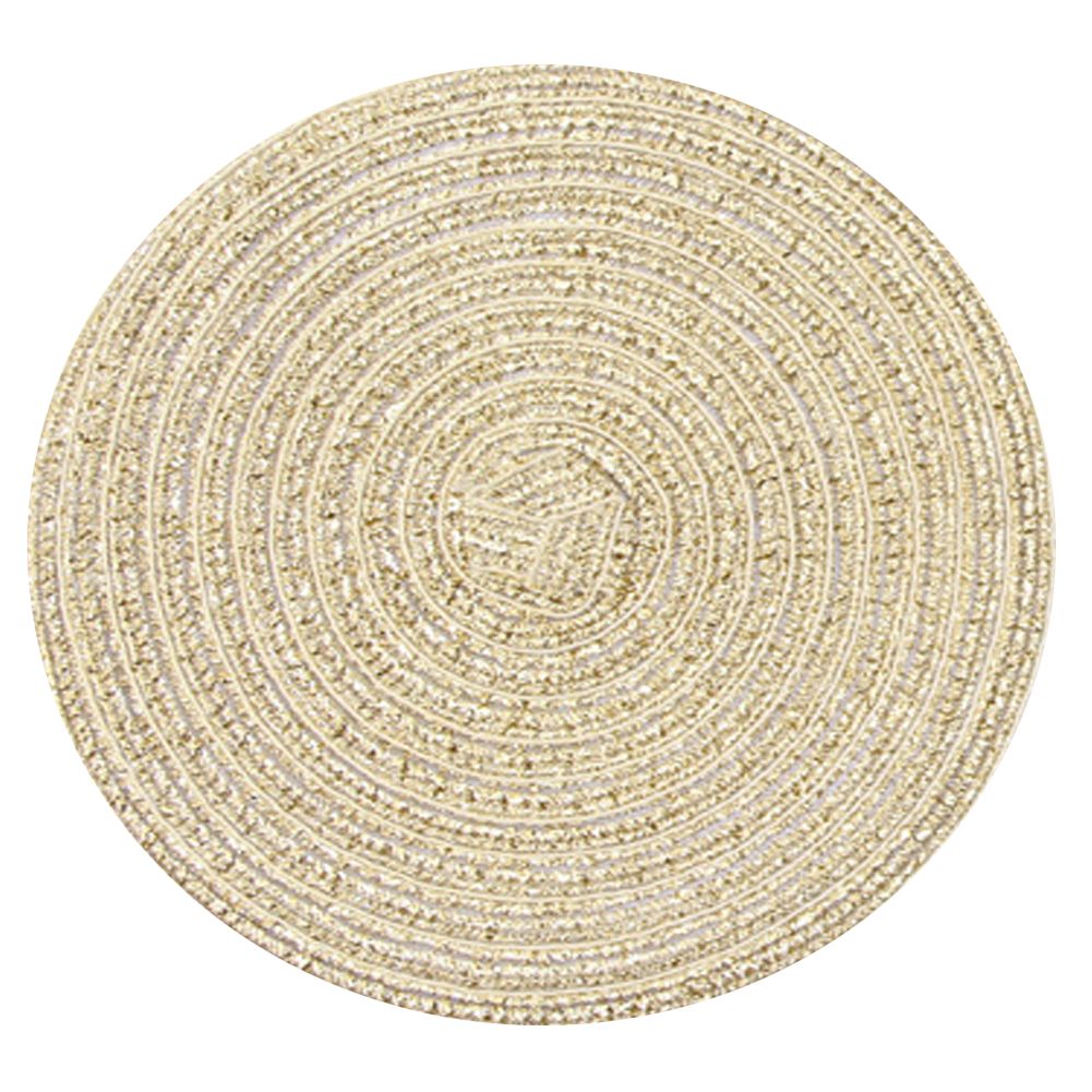 Round Non Slip Cotton Yarn Woven Table Insulation Pad Solid Placemat Mat Coaster