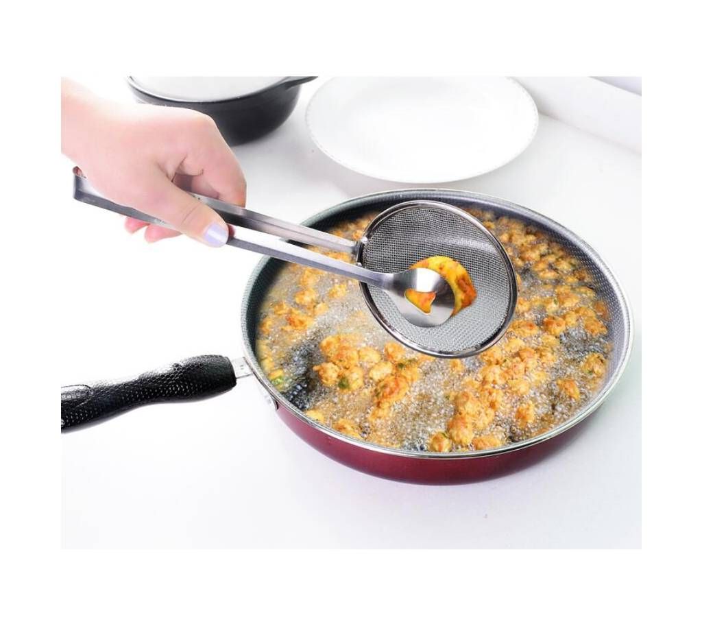 Stainless Steel Net Folder Oil Drain Food Clip Strainer