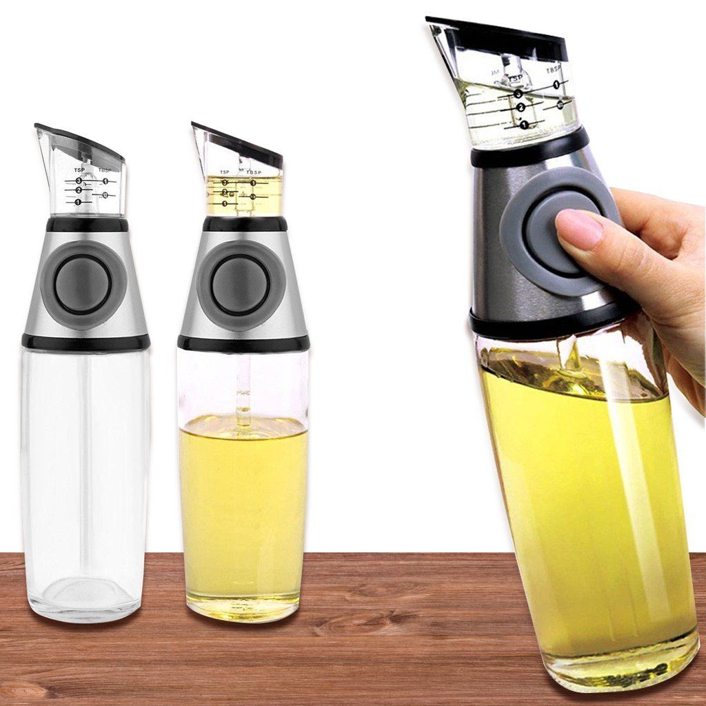 Press and Measure Oil and Vinegar Dispenser 500ml Bottle