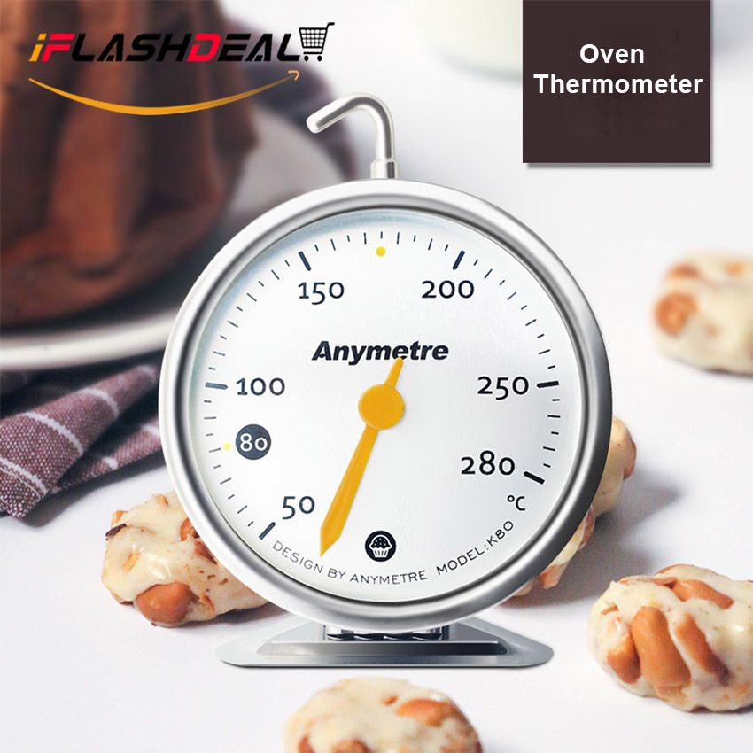 OIMG Oven Thermometer Kitchen Baking Food Stand Up Dial Oven Stainless Steel Gauge For Baking Cake And Bread Meat Baking Tools 50-280 Degree