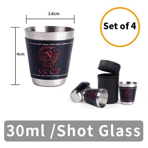 4 Pcs/set 30/70Ml Mini Stainless Steel SGlass Cup Outdoor Practical Drinking Glasses for  Portable Drinkware Set