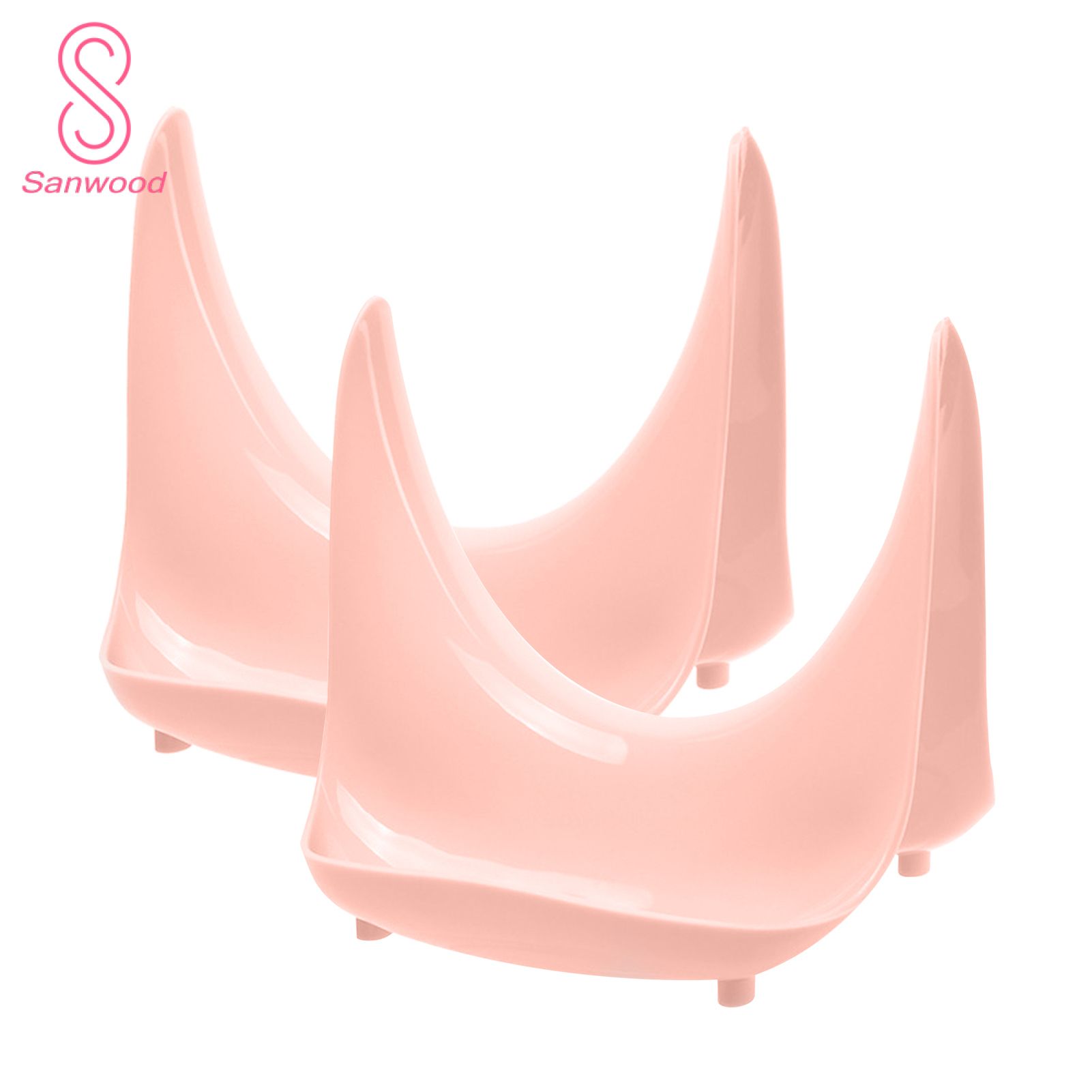 2Pcs Pot Lid Rack Multifunction Easy to Use Plastic Household Spoon Pan Lid Holder for Kitchen