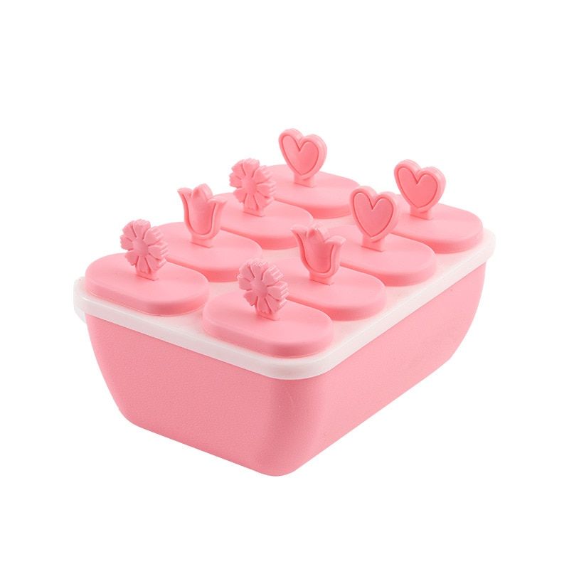 6/8 Cell Ice Cream Mold Ice Mould Handmade Dessert Popsicle Mold For Freezer Fruit Ice Cube Maker Reu Forms For Ice Cream