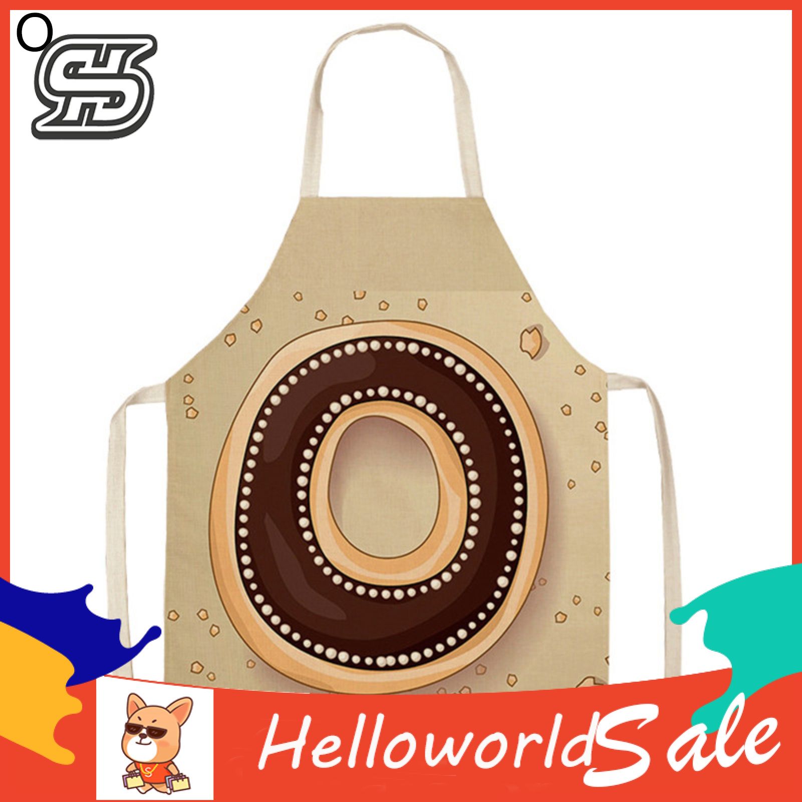 Cooking Bib Fixed Strap Letter Printed Chef Kitchen Apron