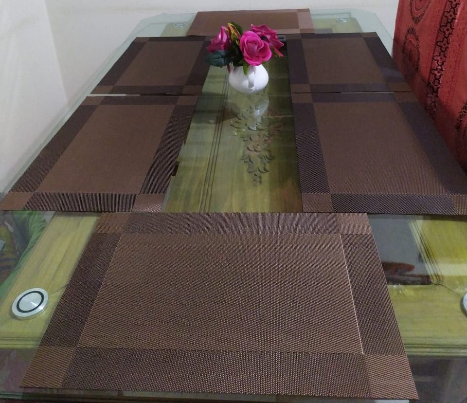 Coffe Color Nylon Fabric Single 6 pcs Mat