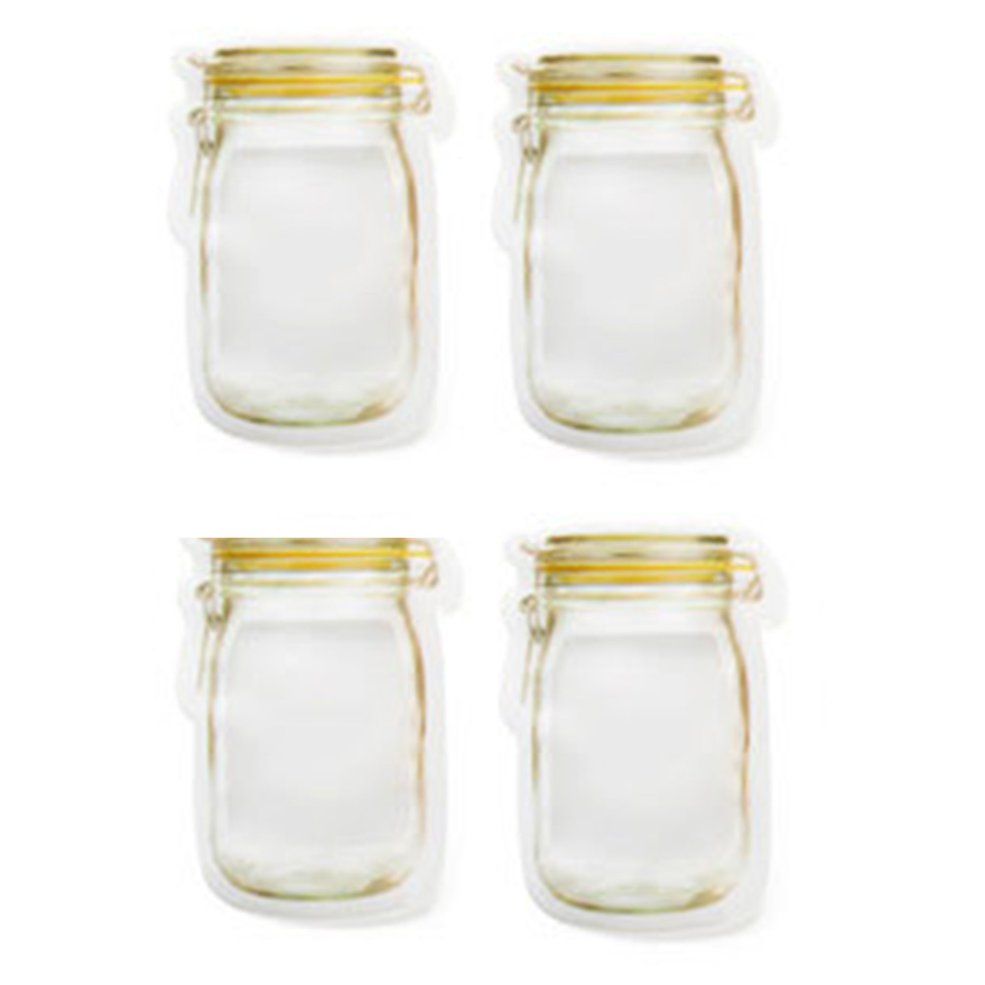 MA Mason Bottle Transparent Storage Preservation Seal Pocket Travel Zipped Bag