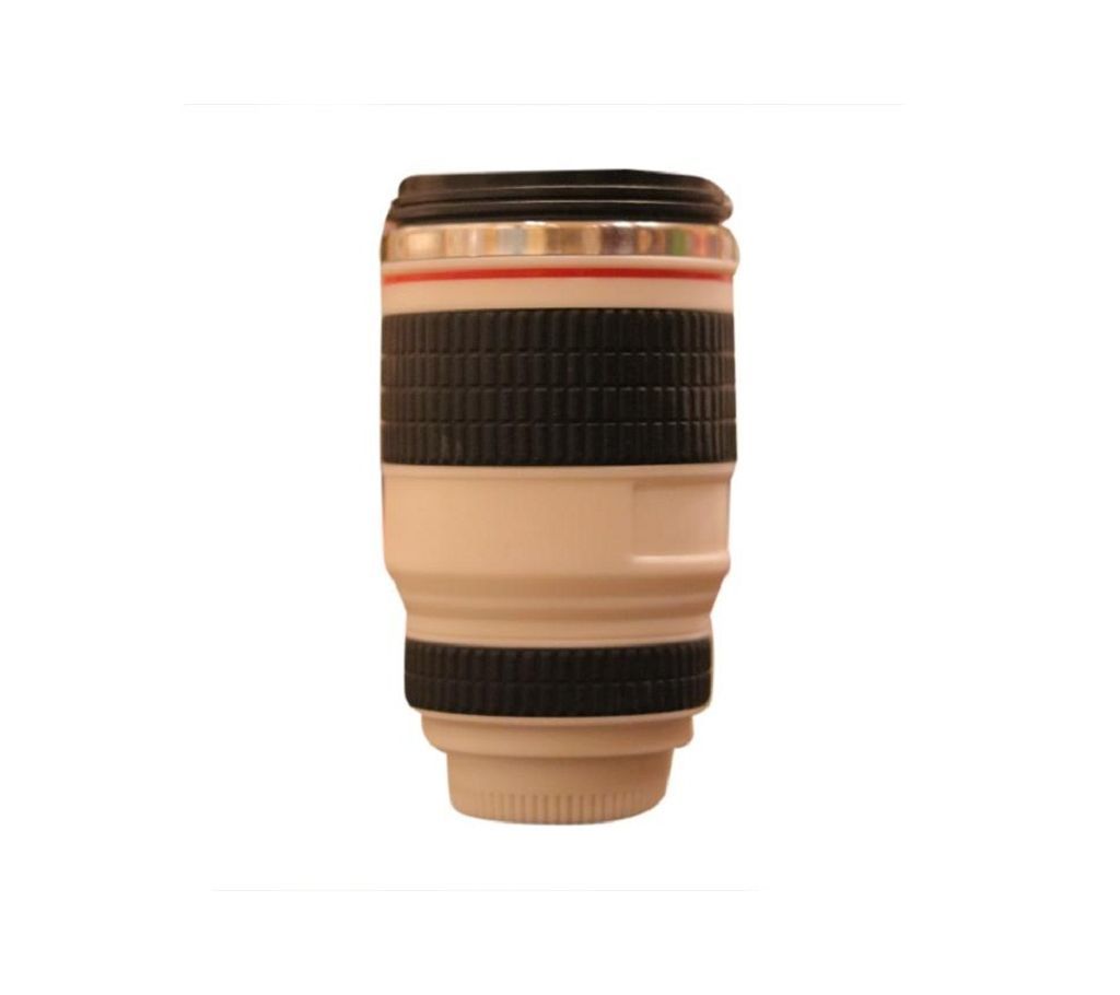 PVC Plastic Camera Lens Water Bottle - Black and Tan