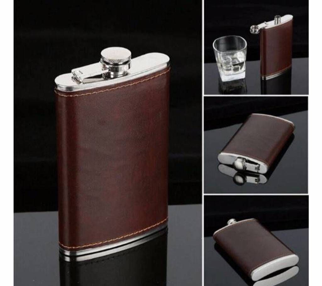 227ml Stainless Steel Leather Hip Flasks 