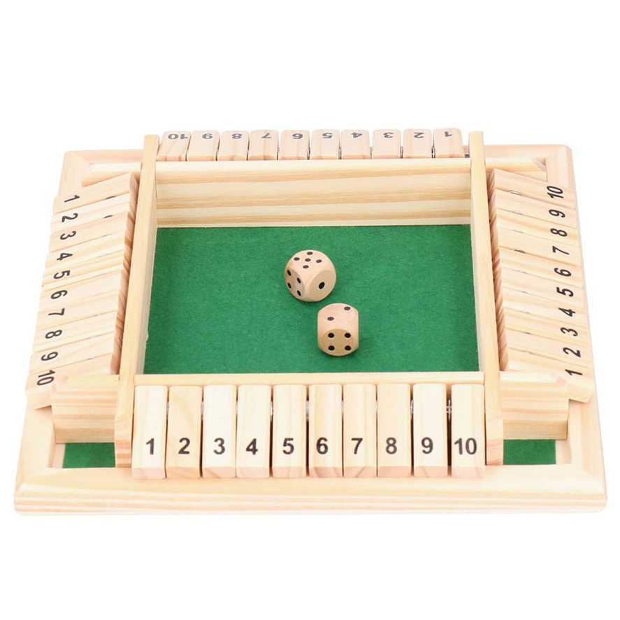 Number Board Toy Wooden Dices Game Set for 4 People KTV Pub Bar Party Supplies Prop