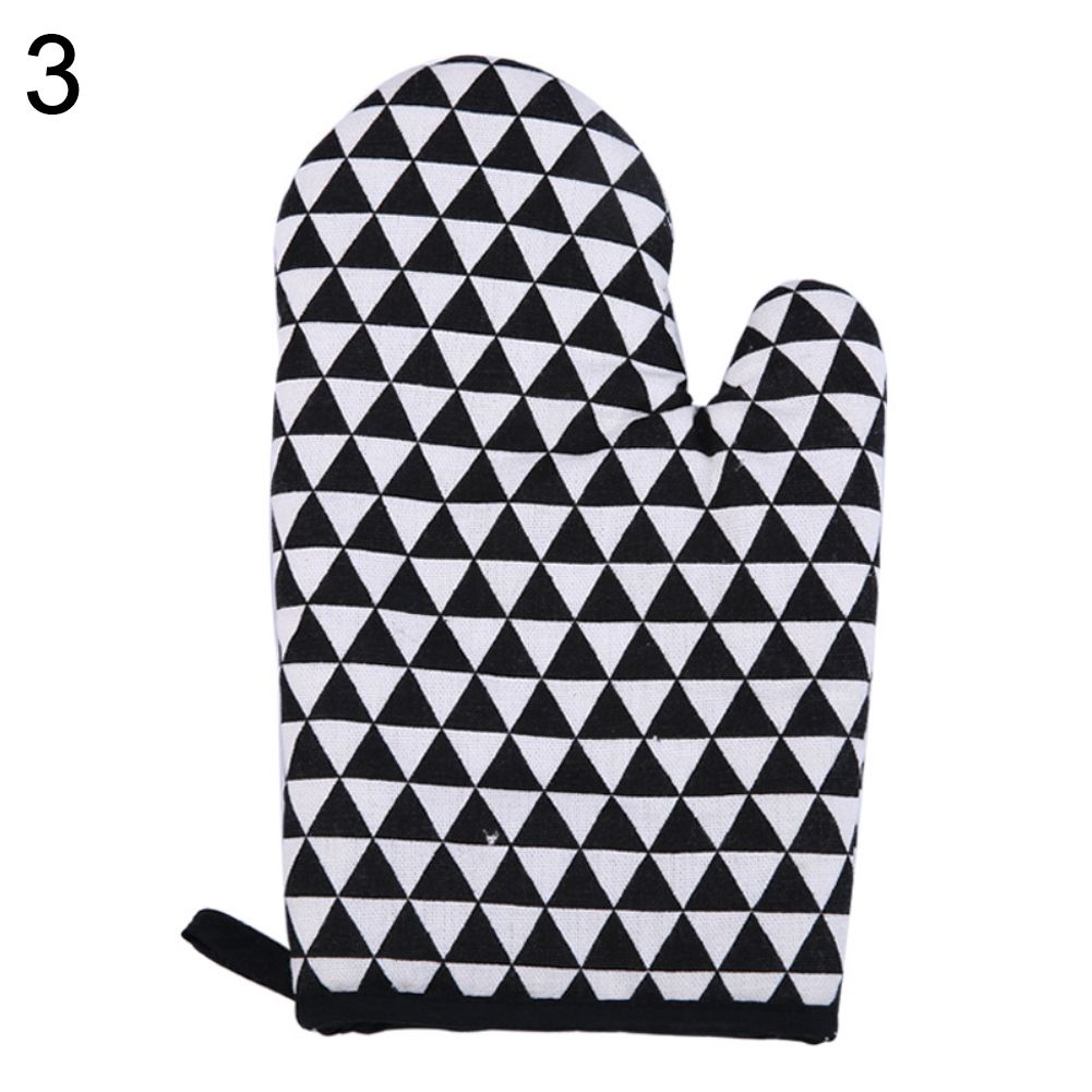 Kitchen Heat Resistant Cotton Glove Oven Pot Holder Baking BBQ Cooking Mitt