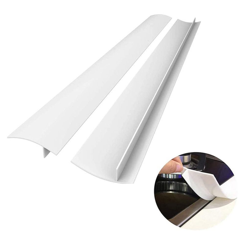 Yfashion 2pcs Silicone Kitchen Antifouling  ap  Strip  -shaped Stove Counter ap  Cover color:black size:21 inch opp bag
