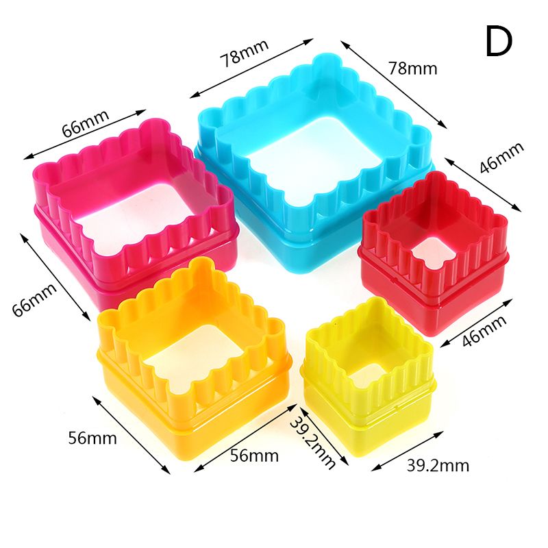 5pcs Cute Biscuit Mold Geometric Figure Biscuit Fudge DIY Cake Kitchen Cooking