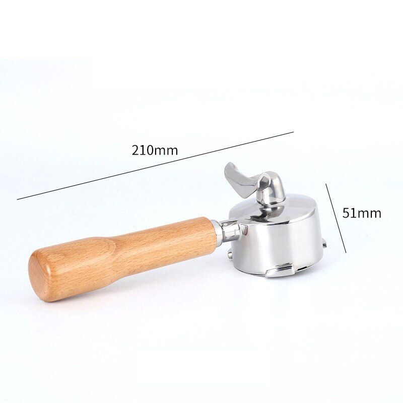 51mm Coffee Portafilter Stainless Steel Double Mouth Wood Handle Coffee Accessories For Delonghi EC680/685