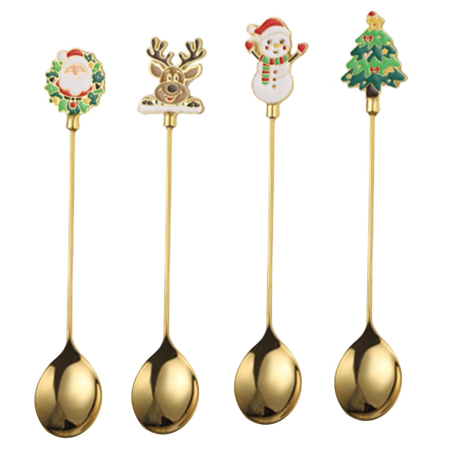 Dessert Spoon Anti-deform Santa Claus Shape Head Coffee Spoon