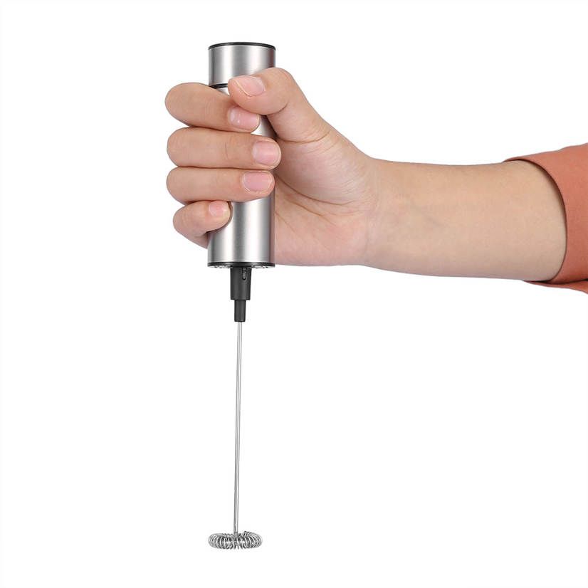 Electric Drink Mixer Stainless Steel Milk Frother High Speed Handheld Foam Maker