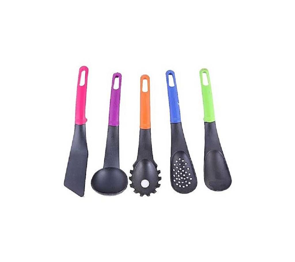 Nonstick 5 Pieces Spoon Set - Multicolor