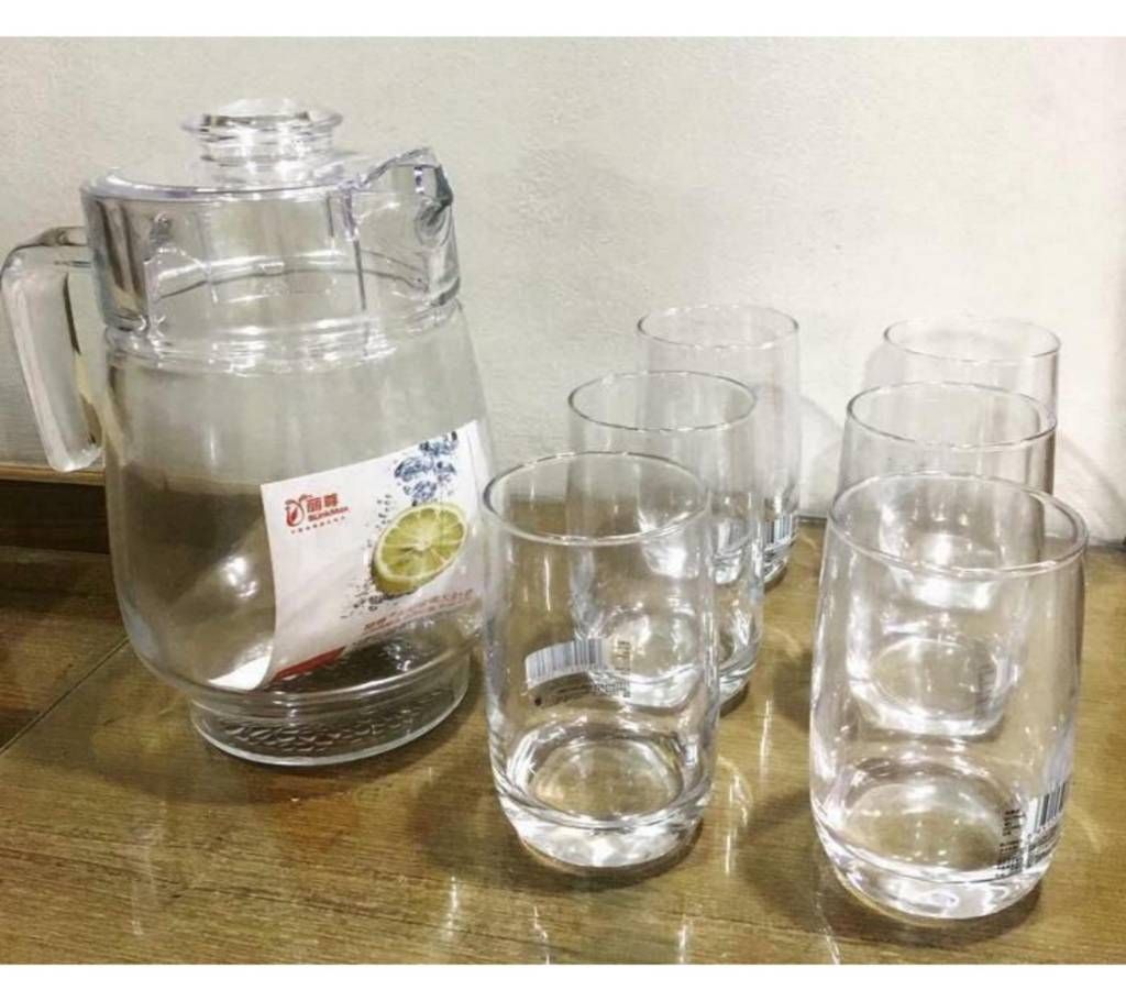 Jug with 6pcs Glass Set - Transparent