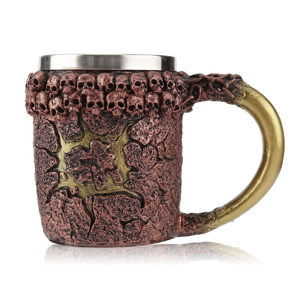 Personality 3D Carving Skeleton Cup Innovative Stainless Steel Coffee Cup