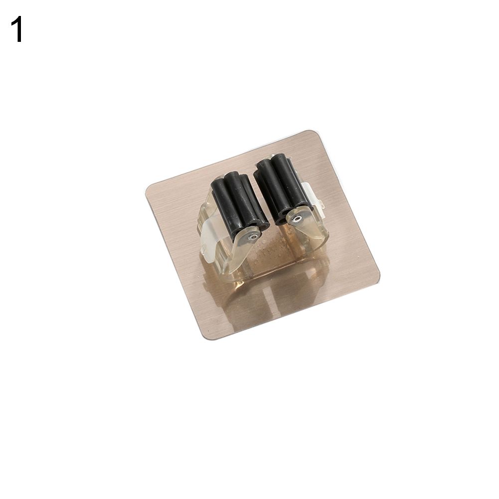Wall Mounted Single/Dual Mop Hook Brush Hanger Kitchen Bathroom Storage Rack