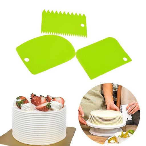 3PCS DIY Scraper Cake Decorating Fondant Pastry Cutters