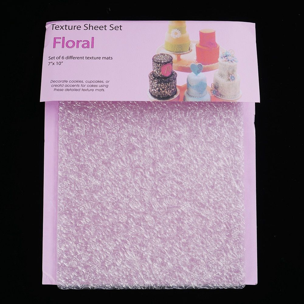 6Pcs Plastic Fondant Molds Stencil for Cake Cookies Tyre Pattern Texture Mat Cake Decorating Tool Baking Embossing Pad