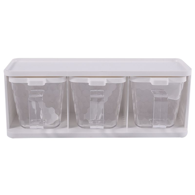 Vertically Rotatable Storage Seasoning Boxes Spice Jar Bottle With Handle And Spoon Kitchen Storage Container Herb Spice Tools