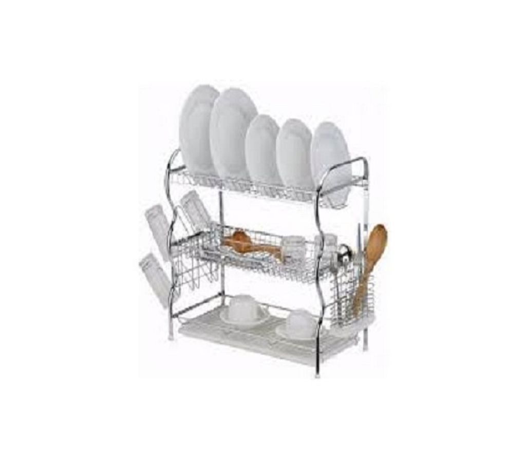 3 Layer Crockery Rack - Stainless Steel