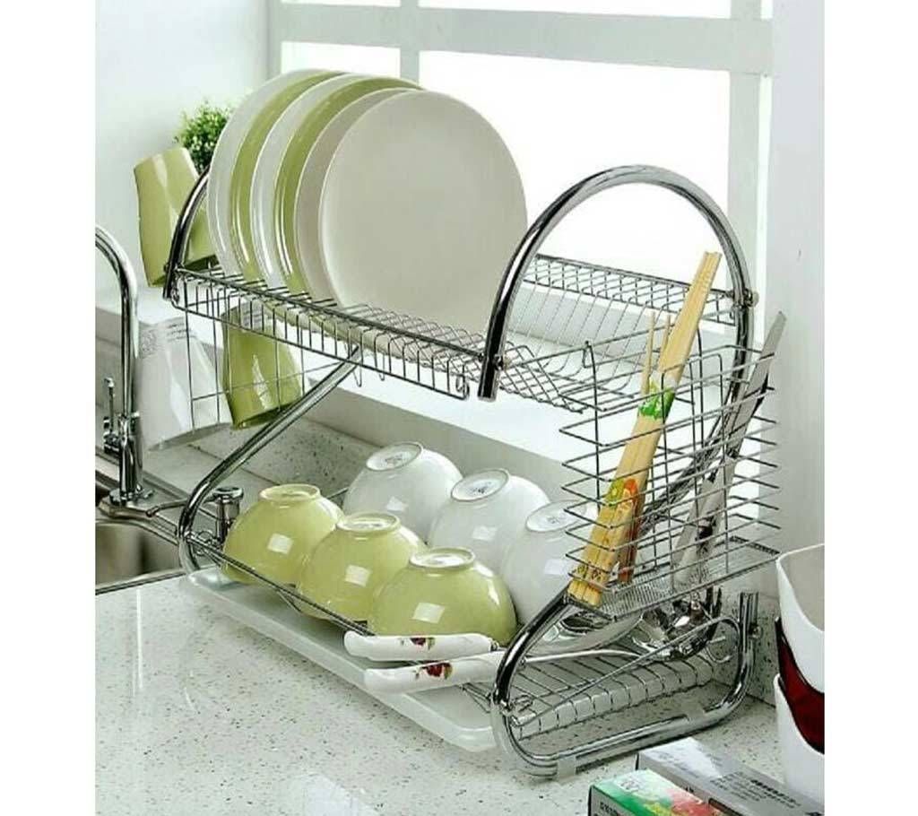 2 Layer Plate Stand - Silver