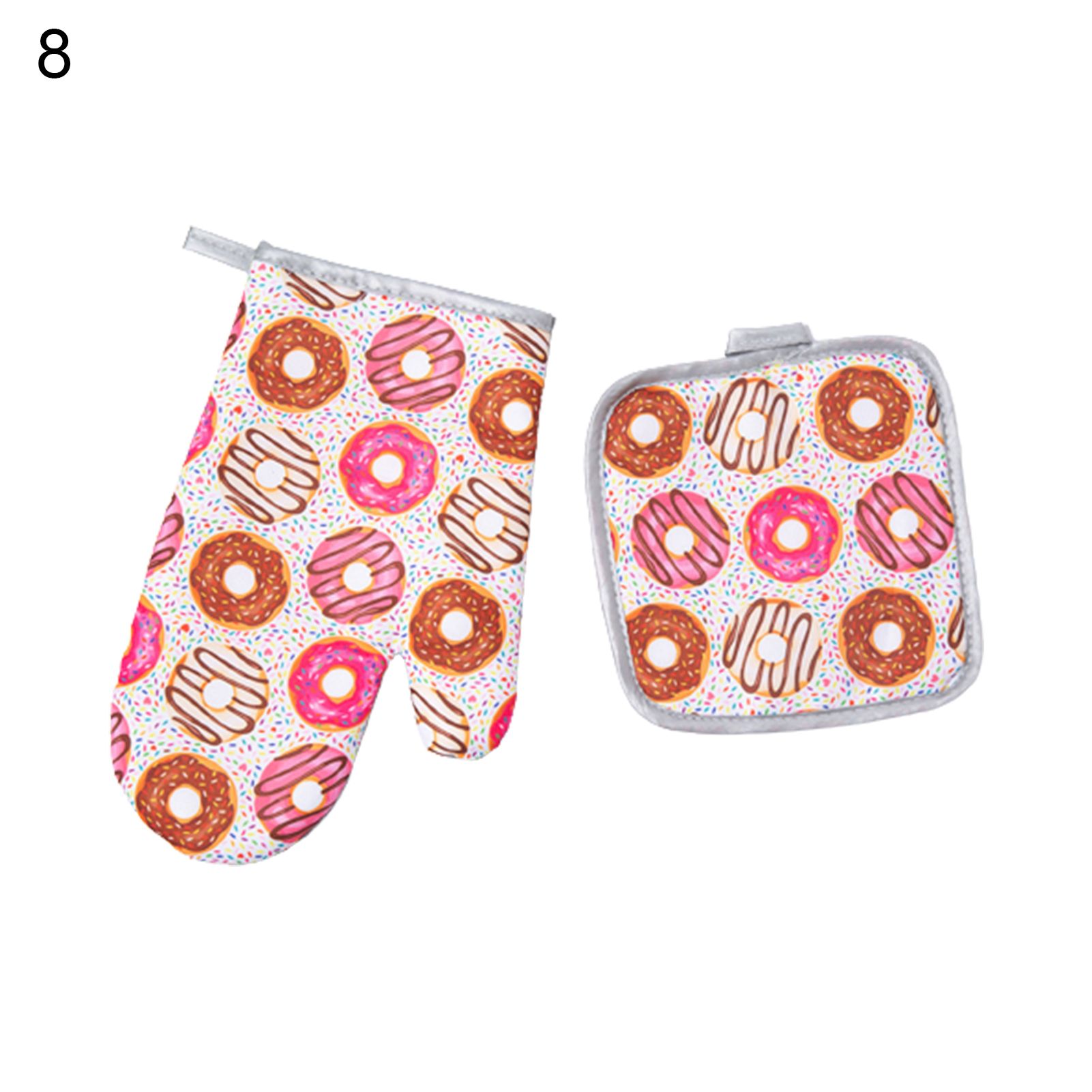1 Set Heat Insulation Anti-scalding Glove Comfortable Wearing Cotton Practical More Thicken Oven Glove for Home