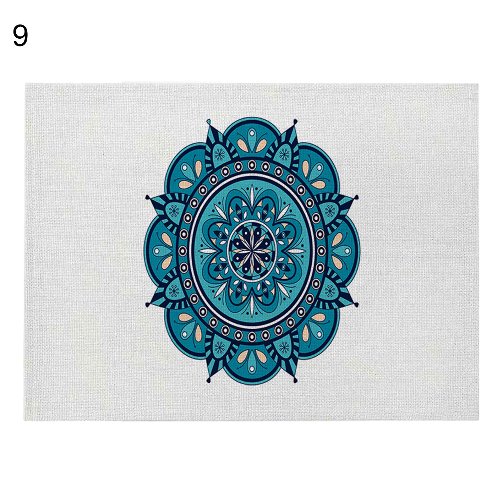 Abstract Table Cushion Geometric Linen Clear Printing Place Pad for Restaurant