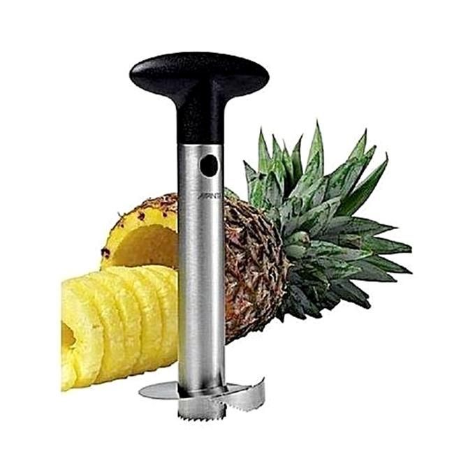 Pineapple Corer Slicer Cutter Peeler - Silver and Black