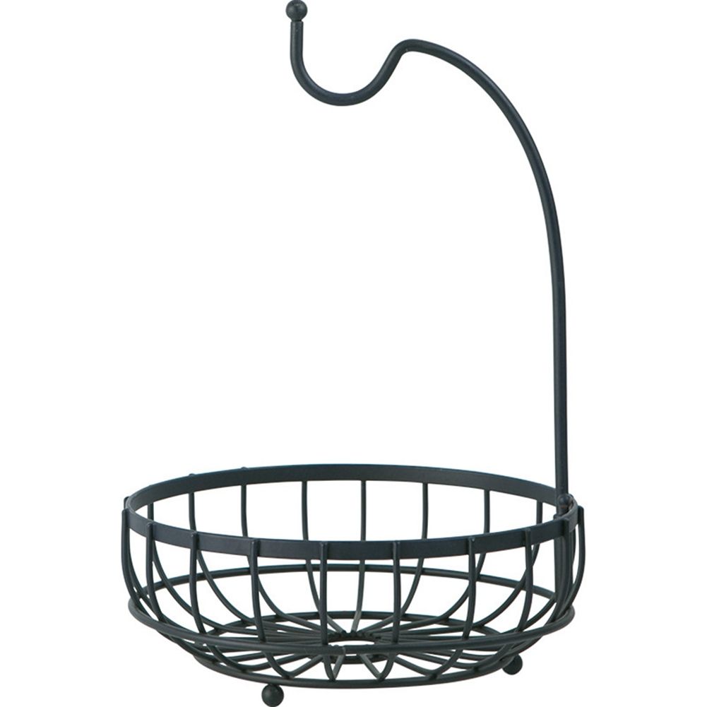 Kitchen Basket Fruit and Vegetable Basket Banana Hanger Basket Drain Rack Holder Snack Tray Table Storage Stand A