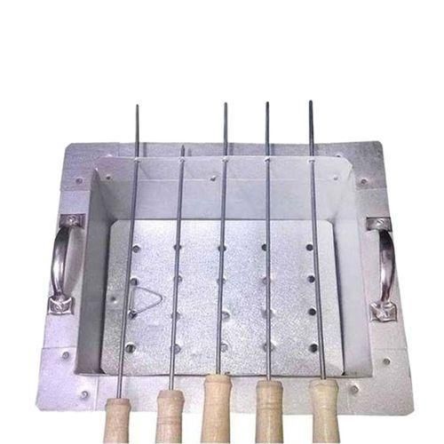 BBQ Stand/stove with 5 Stick - Silver