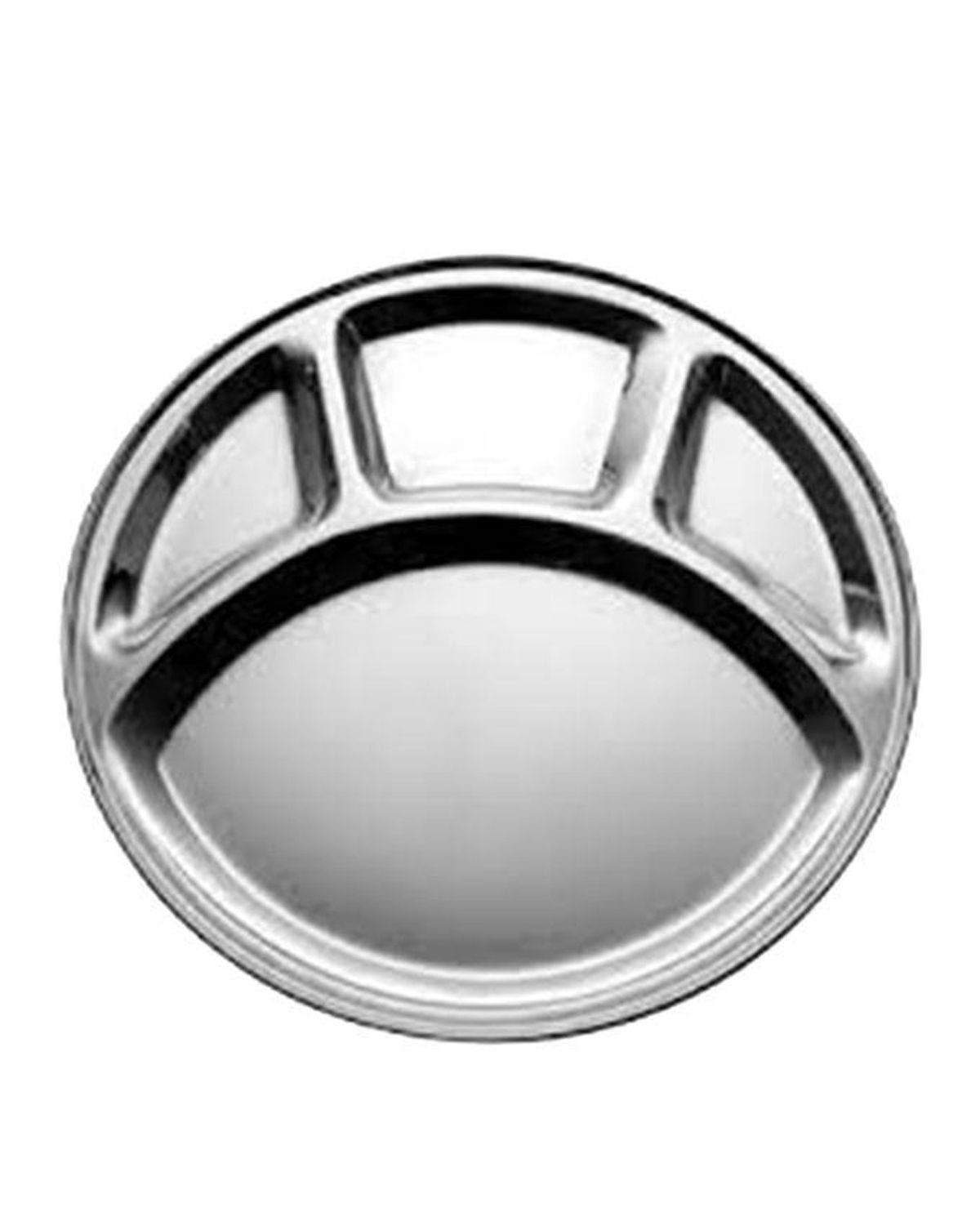 Stainless Steel Divided Plate,Dosa Plate (Bangladeshi) 13 Inch - 1 Piece Silver