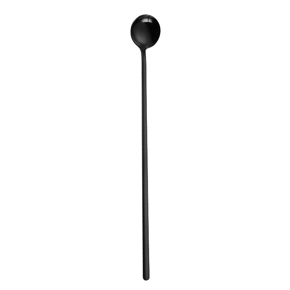 Portable Long Handle Stainless Steel Ice Cream Tea Coffee Mixing Stirring Spoon